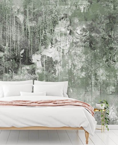 mural florestal abstrato verde chamado Emerald Forest Canvas de Giulio Iurissevich