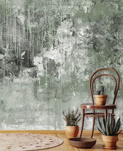 green abstract forest mural called Emerald Forest Canvas by Giulio Iurissevich