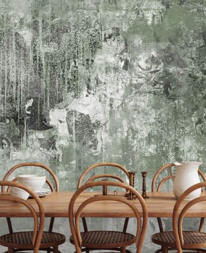 mural de bosque abstracto verde llamado Emerald Forest Canvas de Giulio Iurissevich