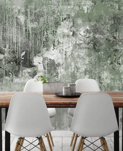 groene abstracte bosmuurschildering genaamd Emerald Forest Canvas van Giulio Iurissevich