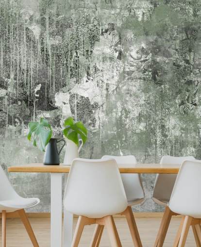 mural de bosque abstracto verde llamado Emerald Forest Canvas de Giulio Iurissevich