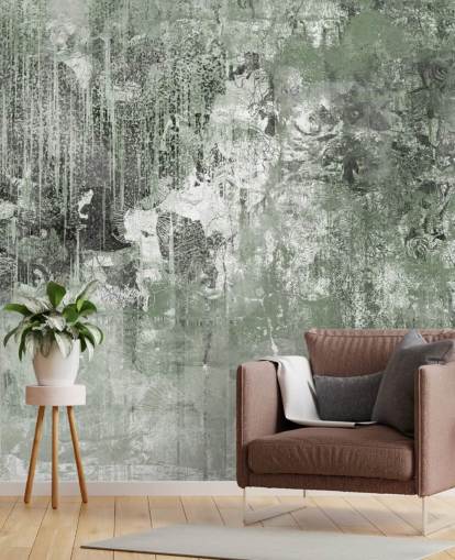 mural florestal abstrato verde chamado Emerald Forest Canvas de Giulio Iurissevich