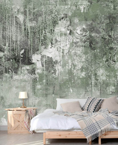 mural de bosque abstracto verde llamado Emerald Forest Canvas de Giulio Iurissevich