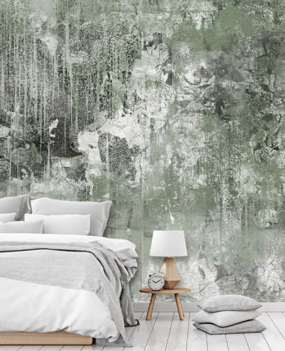 mural florestal abstrato verde chamado Emerald Forest Canvas de Giulio Iurissevich