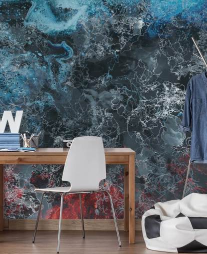 mural abstrato escuro personalizado chamado Explosion de Giulio Iurissevich para quartos, corredores e muito mais mural abstrato escuro personalizado chamado Explosion de Giulio Iurissevich para quartos, corredores e muito mais