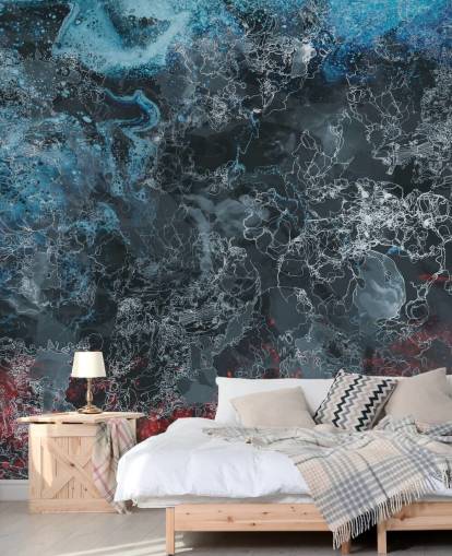 mural abstracto oscuro personalizado llamado Explosión de Giulio Iurissevich para dormitorios, pasillos y más mural abstracto oscuro personalizado llamado Explosión de Giulio Iurissevich para dormitorios, pasillos y más