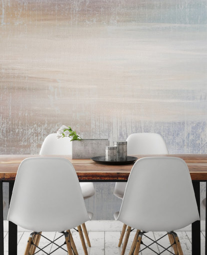 murale astratto minimalista chiamato Muted Oasis di Giulio Iurissevich per camere da letto e spazi di meditazione