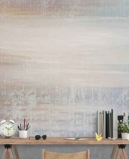 minimalist abstract mural called Muted Oasis by Giulio Iurissevich for bedrooms and meditation spaces