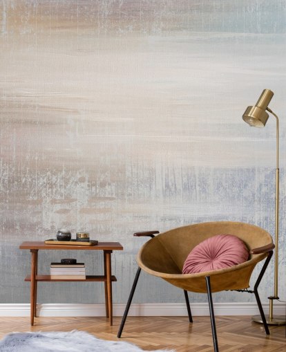 minimalistisches abstraktes Wandbild namens Muted Oasis von Giulio Iurissevich für Schlafzimmer und Meditationsräume