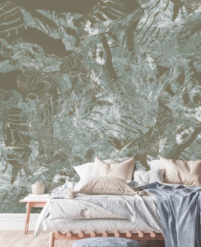 mural natural abstrato personalizável chamado Mystic Forest Flow de Giulio Iurissevich