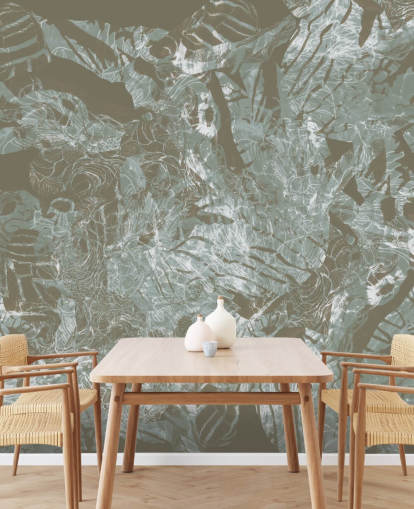 customisable abstract natural mural called Mystic Forest Flow by Giulio Iurissevich