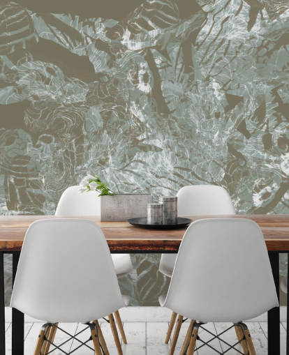 mural natural abstrato personalizável chamado Mystic Forest Flow de Giulio Iurissevich