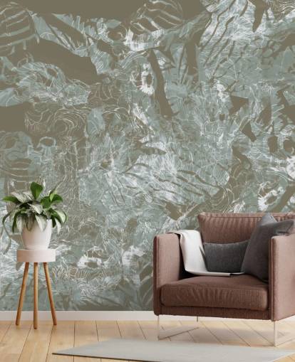 mural natural abstrato personalizável chamado Mystic Forest Flow de Giulio Iurissevich