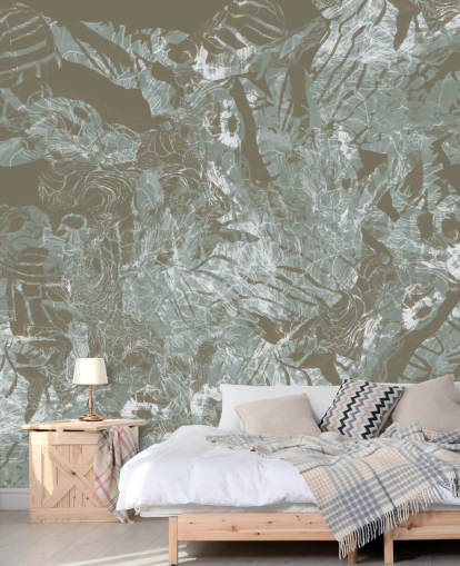 mural natural abstracto personalizable llamado Mystic Forest Flow de Giulio Iurissevich