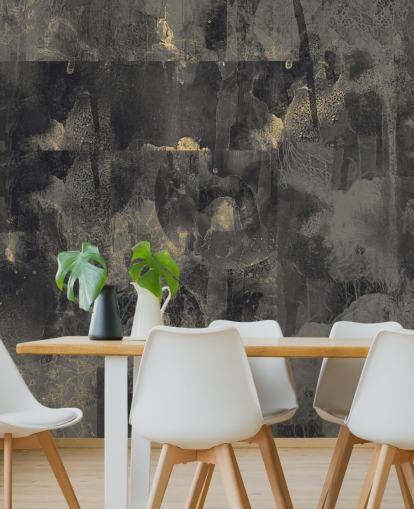 dark customizable abstract mural called Nocturnal Elegance by Giulio Iurissevich for bedrooms