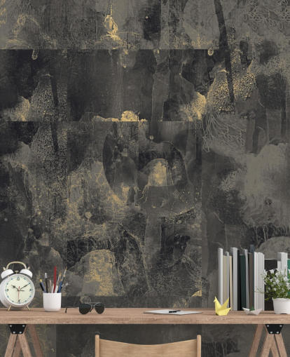 dark customizable abstract mural called Nocturnal Elegance by Giulio Iurissevich for bedrooms