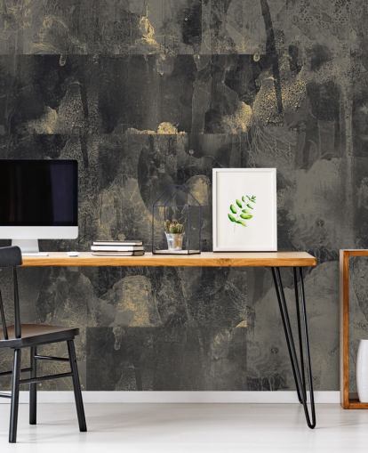 mural abstrato escuro personalizável chamado Nocturnal Elegance de Giulio Iurissevich para quartos