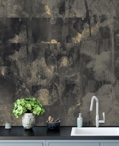 dark customisable abstract mural called Nocturnal Elegance by Giulio Iurissevich for bedrooms