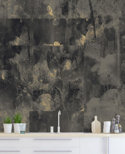 dark customisable abstract mural called Nocturnal Elegance by Giulio Iurissevich for bedrooms