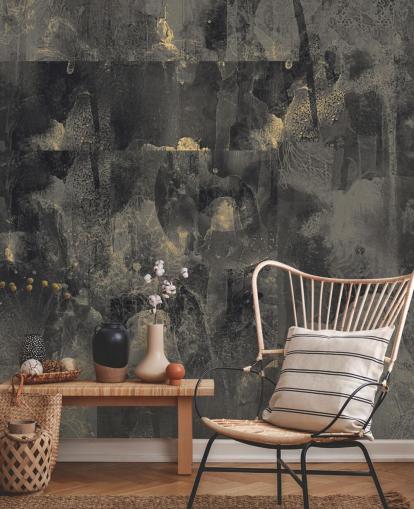 donkere aanpasbare abstracte muurschildering genaamd Nocturnal Elegance van Giulio Iurissevich voor slaapkamers donkere aanpasbare abstracte muurschildering genaamd Nocturnal Elegance van Giulio Iurissevich voor slaapkamers