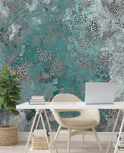 peinture murale abstraite bleue appelée Snake Aqua Elegance de Giulio Iurissevich pour les salles de bain et les cuisines peinture murale abstraite bleue appelée Snake Aqua Elegance de Giulio Iurissevich pour les salles de bain et les cuisines