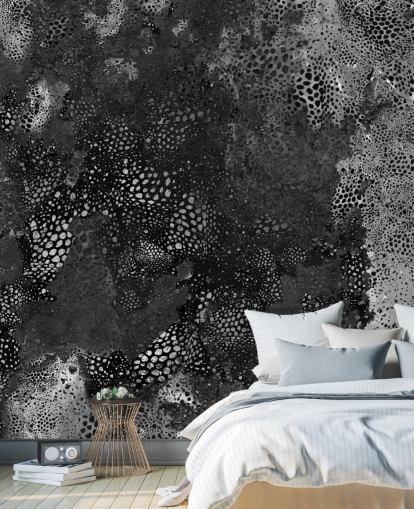 peinture murale abstraite noire et grise appelée Snake Granite Dreamscape de Giulio Iurissevich pour les salles de bain et les cuisines peinture murale abstraite noire et grise appelée Snake Granite Dreamscape de Giulio Iurissevich pour les salles de bain et les cuisines