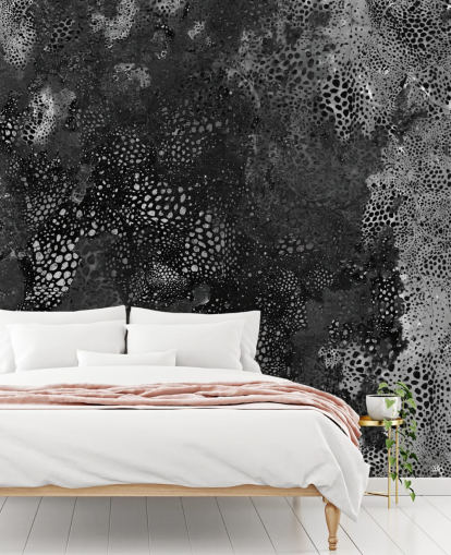 mural abstrato preto e cinza chamado Snake Granite Dreamscape de Giulio Iurissevich para banheiros e cozinhas