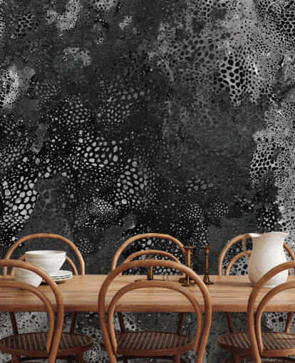 zwart-grijze abstracte muurschildering genaamd Snake Granite Dreamscape van Giulio Iurissevich voor badkamers en keukens zwart-grijze abstracte muurschildering genaamd Snake Granite Dreamscape van Giulio Iurissevich voor badkamers en keukens