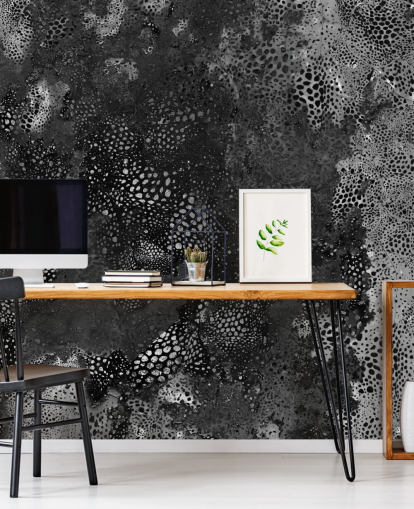 murale astratto nero e grigio chiamato Snake Granite Dreamscape di Giulio Iurissevich per bagni e cucine