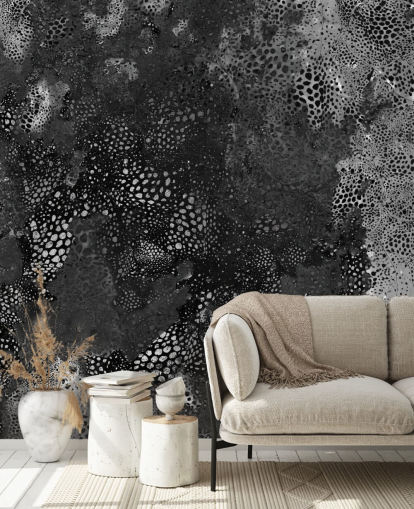 black and grey abstract mural called Snake Granite Dreamscape by Giulio Iurissevich for bathrooms and kitchens black and grey abstract mural called Snake Granite Dreamscape by Giulio Iurissevich for bathrooms and kitchens