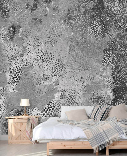 grey customisable abstract mural called Snake Monochrome Marvel by Giulio Iurissevich for living rooms and bedrooms