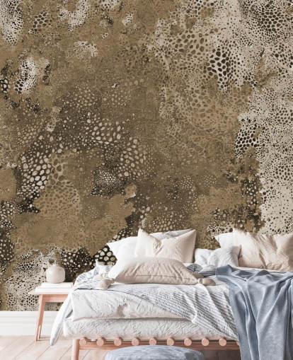 brown custom abstract mural called Snake Natural Terra by Giulio Iurissevich