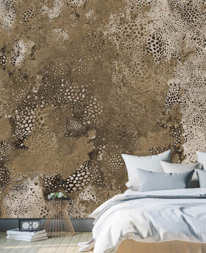 brown custom abstract mural called Snake Natural Terra by Giulio Iurissevich