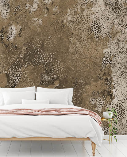 murale astratto personalizzato marrone chiamato Snake Natural Terra di Giulio Iurissevich