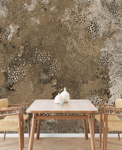 brown custom abstract mural called Snake Natural Terra by Giulio Iurissevich