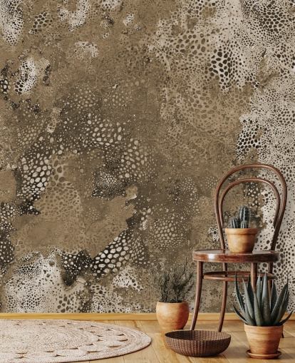 mural abstrato personalizado marrom chamado Snake Natural Terra de Giulio Iurissevich