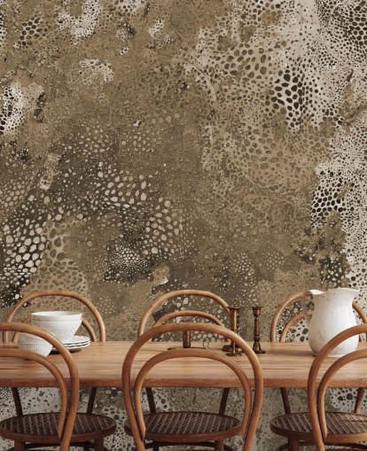 brown custom abstract mural called Snake Natural Terra by Giulio Iurissevich