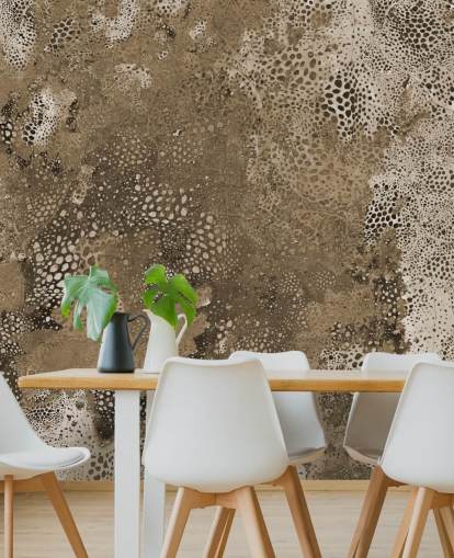 brown custom abstract mural called Snake Natural Terra by Giulio Iurissevich