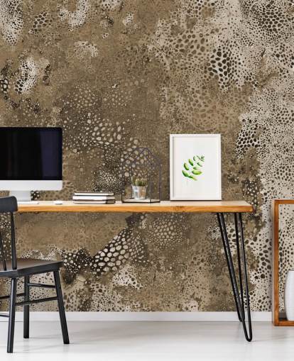 brown custom abstract mural called Snake Natural Terra by Giulio Iurissevich