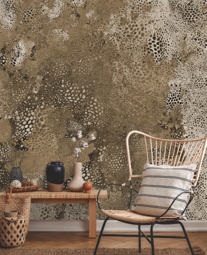 murale astratto personalizzato marrone chiamato Snake Natural Terra di Giulio Iurissevich