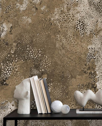 murale astratto personalizzato marrone chiamato Snake Natural Terra di Giulio Iurissevich