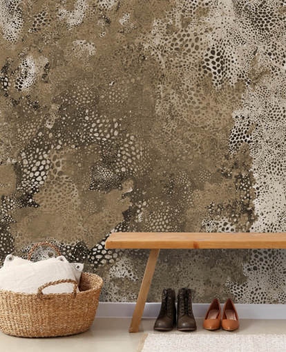 brown custom abstract mural called Snake Natural Terra by Giulio Iurissevich