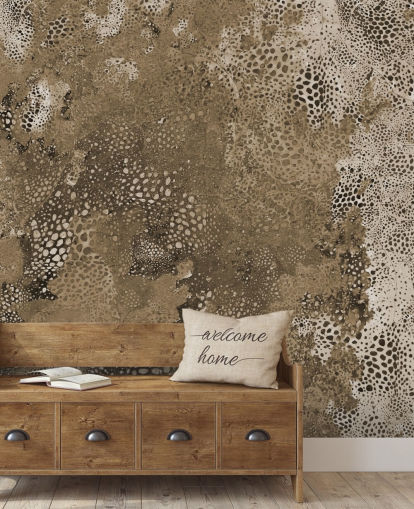 brown custom abstract mural called Snake Natural Terra by Giulio Iurissevich