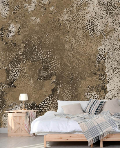 brown custom abstract mural called Snake Natural Terra by Giulio Iurissevich