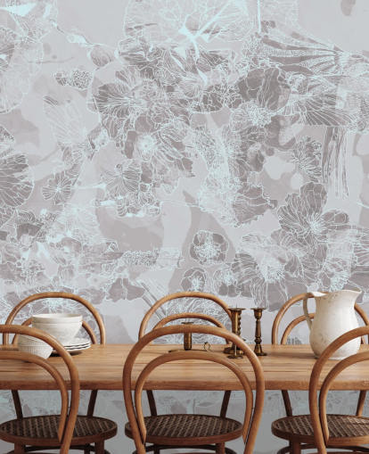 leichtes, personalisierbares abstraktes Wandbild namens Tranquil Garden Birds von Giulio Iurissevich