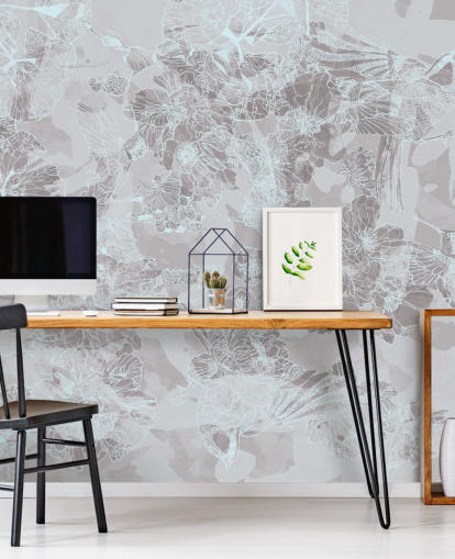 mural abstracto ligero y personalizable llamado Tranquil Garden Birds de Giulio Iurissevich mural abstracto ligero y personalizable llamado Tranquil Garden Birds de Giulio Iurissevich