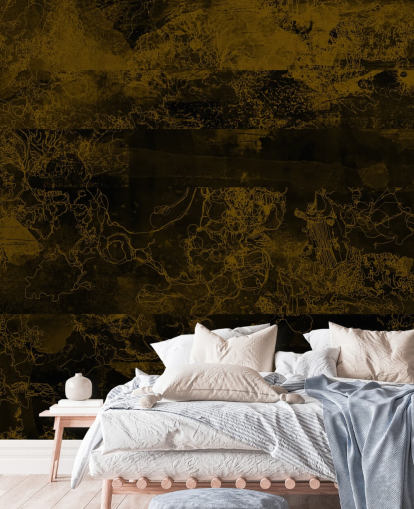 mural abstrato marrom personalizável chamado Ultra de Giulio Iurissevich para interiores temperamentais