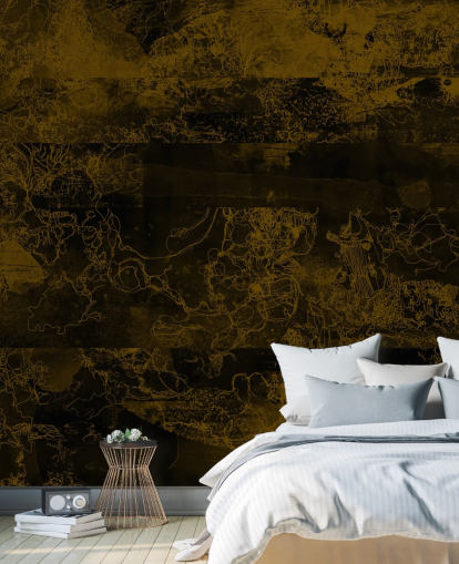 customisable brown abstract mural called Ultra by Giulio Iurissevich for moody interiors