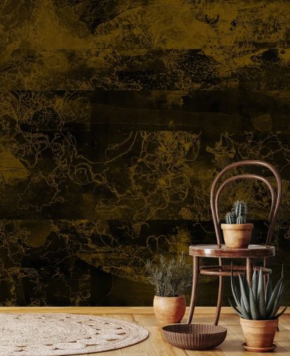 mural abstracto marrón personalizable llamado Ultra de Giulio Iurissevich para interiores cambiantes