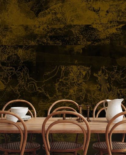 aanpasbare bruine abstracte muurschildering genaamd Ultra van Giulio Iurissevich voor humeurige interieurs aanpasbare bruine abstracte muurschildering genaamd Ultra van Giulio Iurissevich voor humeurige interieurs